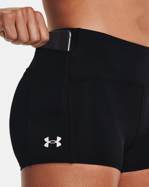 Damen UA Launch Mini-Shorts, Black, pdpMainDesktop image number 4